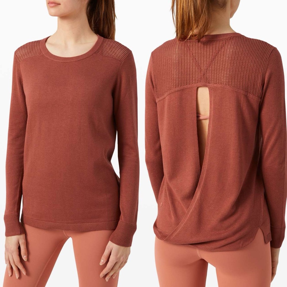 Lululemon Back to Balance Long‎ Sleeve Sweater Rustic Clay Womens Large
